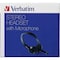 Verbatim Headset, w/Microphone, Stereo, Adj Headband, Black VER70721 - alternate 10